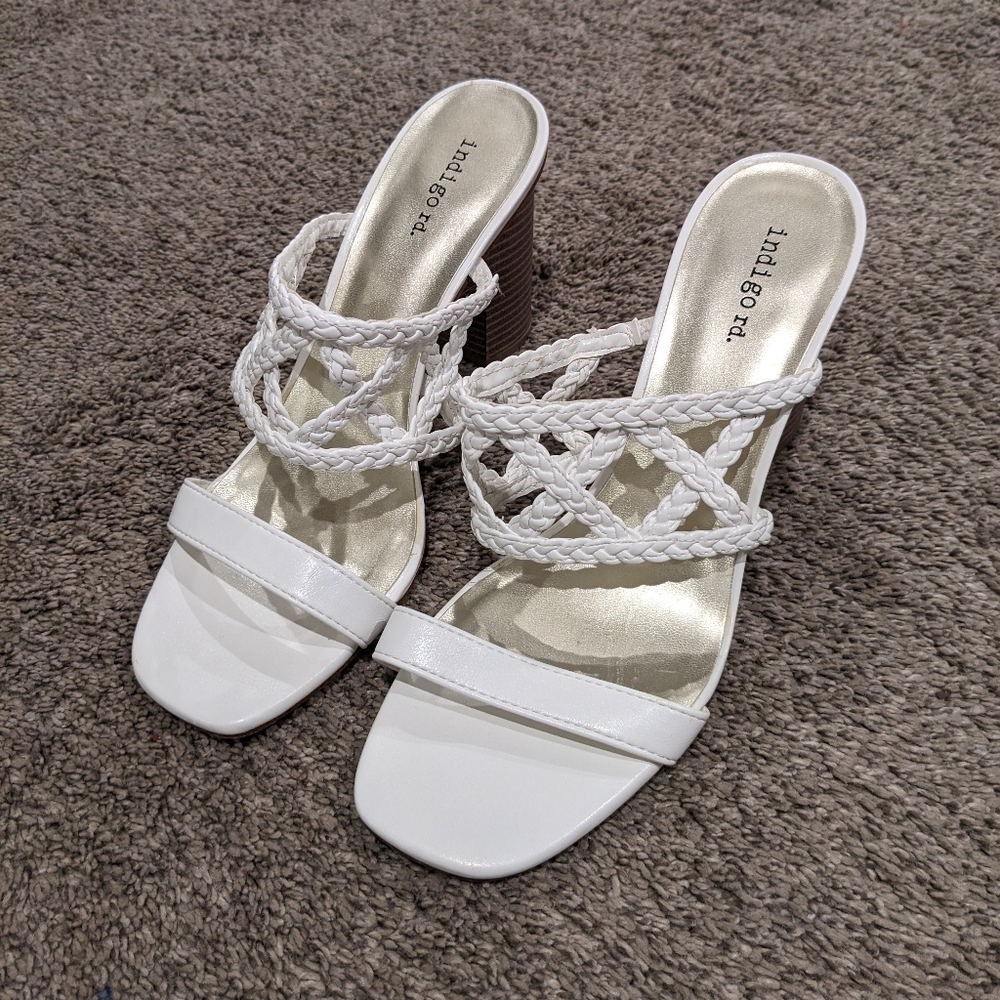 White braided sandals